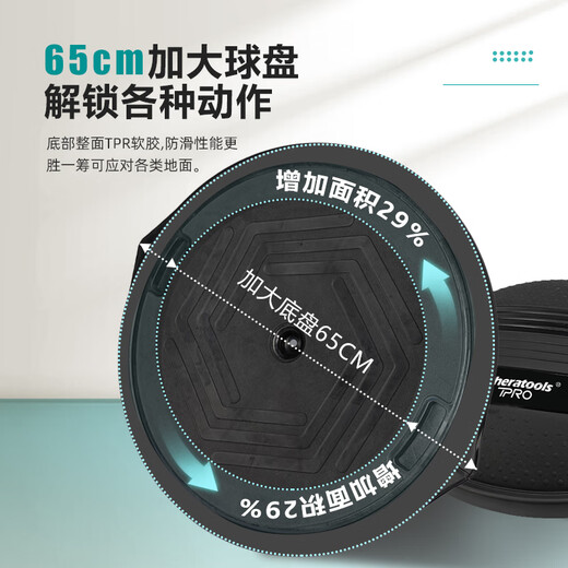 Theratools rehabilitation training wave speed ball semicircular balance ball professional bosu ball foot yoga hemisphere core strength trainer black 47cm small size