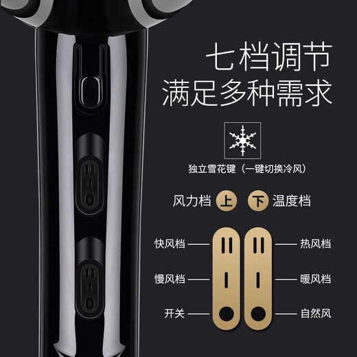 Kangfu hair dryer household hair dryer high power 2400W professional hair salon barber shop high speed high wind speed dry hot and cold wind electric blower 2400W high power