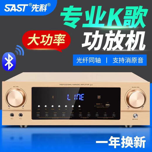 先科蓝牙功放机家用定阻定压大功率喇叭音响重低音hifi舞台音箱卡拉OK数字发烧家 300瓦2.0定阻立体声蓝牙功放