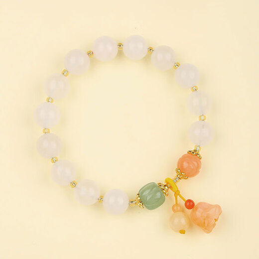 BOSFRU Afghan Jade White Jade Bracelet Women's Original Design Good Luck Orchid of the Valley Premium Hand Accessory Simple Sweet Gift Orchid of the Valley Pendant Bracelet