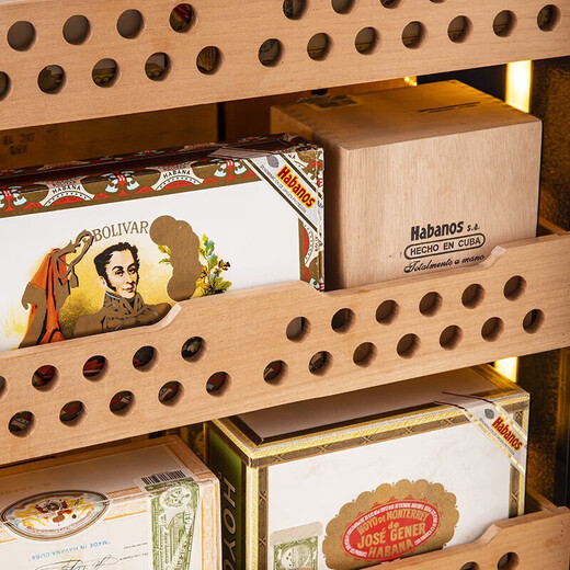 Baikelen Cigar Cabinet Double Door Constant Temperature and Humidity Tobacco and Wine Cabinet Tea Cabinet Beverage Cabinet Refrigerator Air-cooled Frost-free Household Commercial Large Capacity Zero Embedded Spanish Cedar Wood WIFI Ammonia Removal 2 Meters丨Three Temperature Zones丨Red Wine+Ice Bar+Cigar丨Thin Section