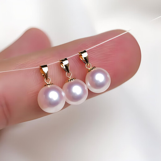 Nufeng seawater pearl pendant natural pearl Akoya 18K gold luster strong versatile fashion model niche light luxury white 7.5-8mm