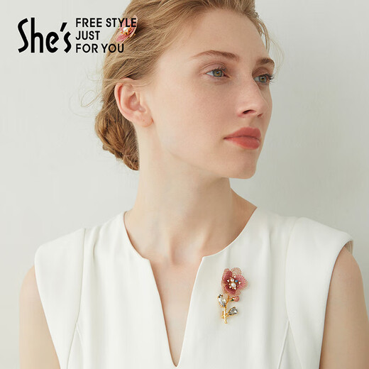 She s Akiko camellia brooch women's shirt corsage exquisite pin birthday gift for girlfriend