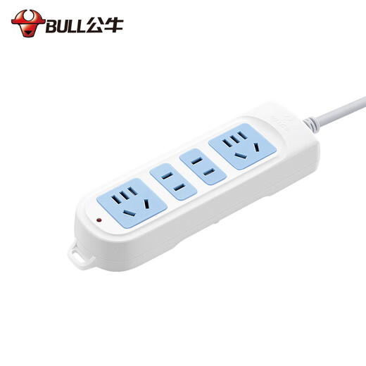 BULL Steckdose/Steckdosenplatine/Steckdosenleiste/Steckdosenleiste/Klemmenplatine/Zugleinenplatine 4 Positionen ohne Schalter, Gesamtlänge 4 Meter GN-101