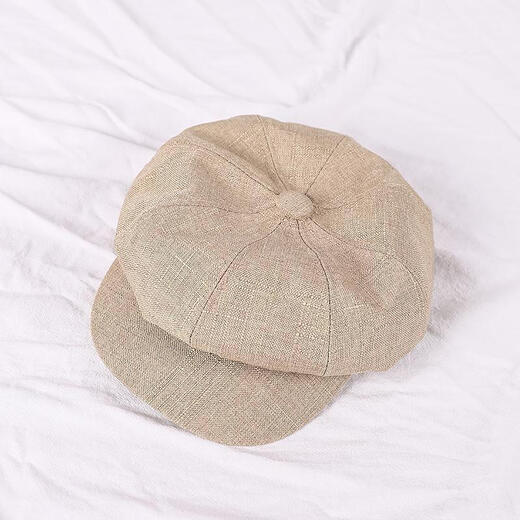Orange tart Japanese retro literary versatile octagonal hat men's summer thin British newsboy hat beret painter hat trendy hat brown one size fits all including adjustment rope (56-58c)