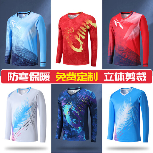 Butterfly Jersey Langarmed Table Tisch Tennis Uniform Herbst- und Wintersportanzüge für Männer und Frauen Kinder-Nationalmannschaft Wettbewerb Uniform.
