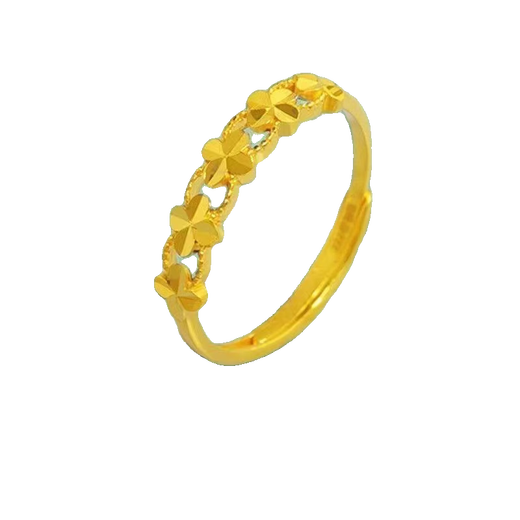 Fat Donglai's same style, high luxury 18K gold four-leaf clover ring yellow | gold 999 pure gold women's gold ring with opening four-leaf clover ring (opening)