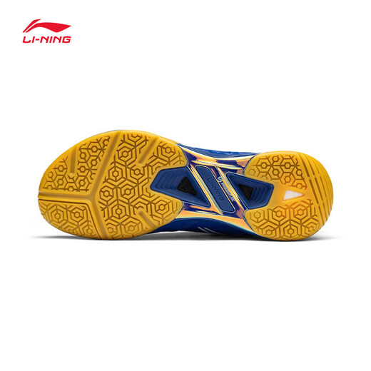 Li Ning Badminton Shoes Blade MAX City Version New Mandarin Duck Color Men's and Women's Technology Shock Absorbing Breathable Sports Shoes Dream Blue/Red Flame Red-2AYAU005 Standard Last 39 (240mm)