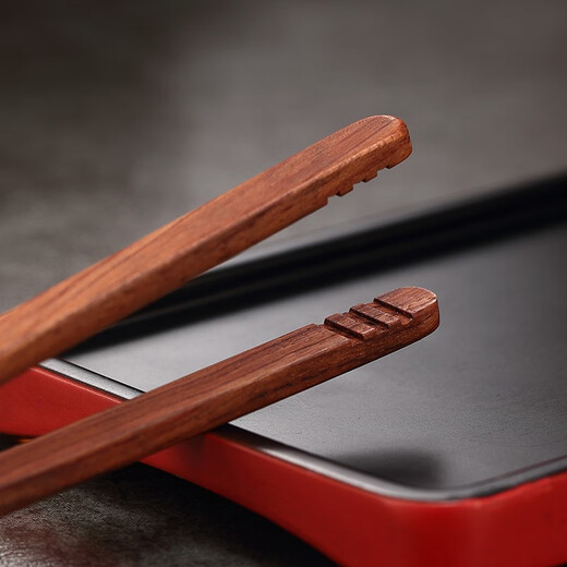 Jiutang solid wood Kung Fu tea clip tweezers high-end tea tea cup clip tea set accessories tea clip tool tea clip anti-slip ebony-solid wood inlaid (one-piece copper) tea clip