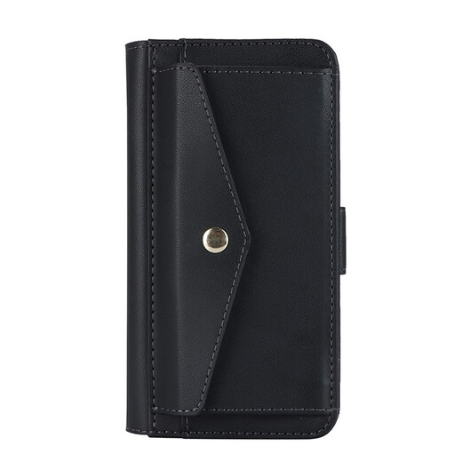 Iscovercase Apple 14Promax/13/12/11 Mobiltelefon Hülle Schutzhülle Wallet Neigung Abdeckungskarte Lanyard Leder Hülle Black + Long Lanyard Apple 11