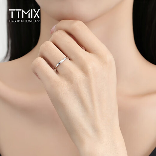 TTMIX platinum ring women's pt950 high-end platinum tail ring geometric rhombus ring for girlfriend 17# 1.5-1.7g