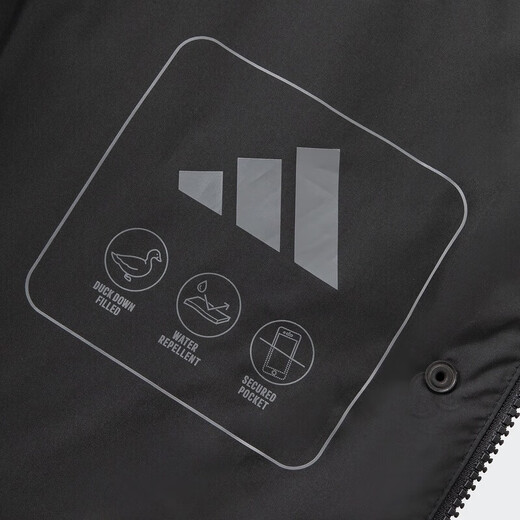 Adidas Down Jacket Jacke Frauen 2024 Neue Winter Sportbekleidung Windproof Casual Long Knie mit Kapuze Down Jacke JV6197 Schwarz/80% Ente Down M.