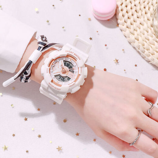 
Park Ri watch student junior high school female ins style internet celebrity simple electronic watch Harajuku sports fresh 918 transparent purple 692-43 watch + battery