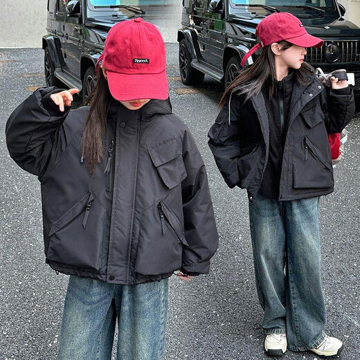 
Pudding fish girls jacket children's jacket autumn and winter clothes, medium and large children Korean casual top three-in-one fashionable girls top 983 jacket spring and autumn jacket + inner liner 170
