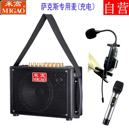 米高（MIGAO） MG832A挎包式户外充电吉他弹唱音箱公园吹管二胡萨克斯乐器音响 套餐4：支架音响+话筒+萨夹麦+包