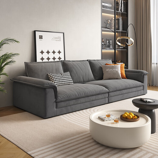 Dipu Creme -Stil -Technologie -Stoffsofa Wohnzimmer Einfaches kleine Wohnung extra groß sitzen tiefe direkte Katzen Crack Segelboot 671 Sofa 2,2 m Lm Katze Riss + UTTP Wabe Sex Baumwolle