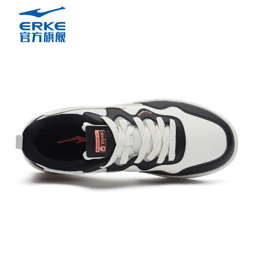 Hongxing Erke Board Schuhe hochtop dicker Sohle lässig Sport kontrastierende Farbe Vielseitiger Trend Frauen Spleiß Skateboard Schuhe Street Fashion Casual Schuhe Gummi -Knospen Weiß/Schwarz 1392 35