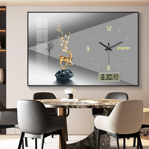 Fandianna calendario perpetuo Caja de medidor eléctrico Pintura decorativa con relojes sin cuadro de distribución de perforación Moderna pintura colgante de reloj de reloj simple