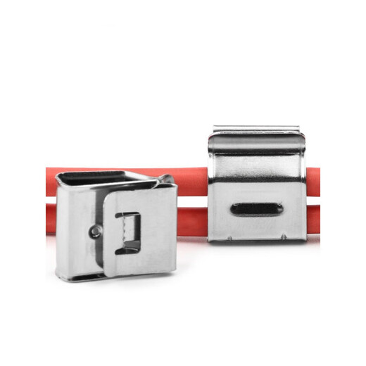 KOXO photovoltaic cable clip cable buckle 4 flat 2-wire Australian style cable clip assembly buckle stainless steel photovoltaic panel cable clip 100 pieces