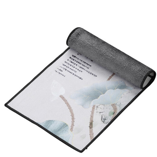 Tang Feng's hand-painted tea towel, household palace-style kung fu tea cloth, Chinese-style water-absorbing pot towel, square towel rag, special Chinese-style lotus charm tea towel