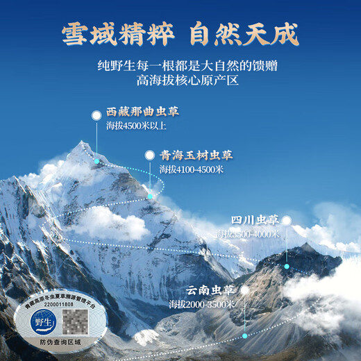 Guokuntang [Wild traceable] Cordyceps sinensis High-altitude Tibet Nagqu Selected Wild Cordyceps Gift Box 10g Classic Acrylic Gift Box Selected 3 pieces/gram