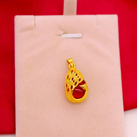 Mengpao Lao Phoenix Gold Store model Vietnamese sand gold pendant for women imitation 18K gold color gold-plated pendant bow single pendant solid Buddha