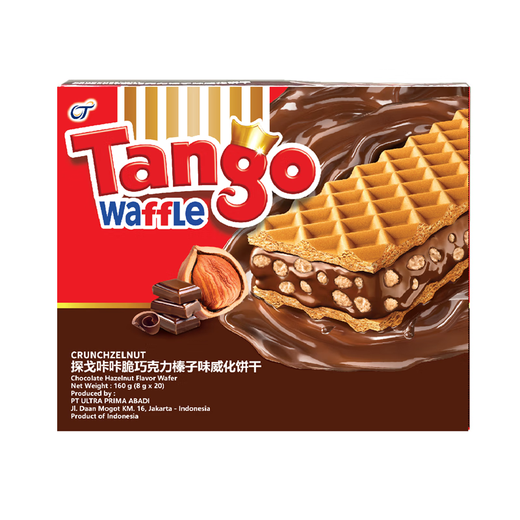Tango Tango Kaka crisp chocolate hazelnut sandwich wafer biscuits 160g imported from Indonesia office snacks