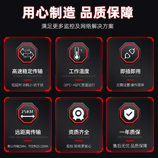 烽火威视光纤收发器 百兆千兆1光1电单模单芯 网络光端机 光口转电口 光电转换器网络延长器 百兆1光1电丨多模双纤【2KM】1台