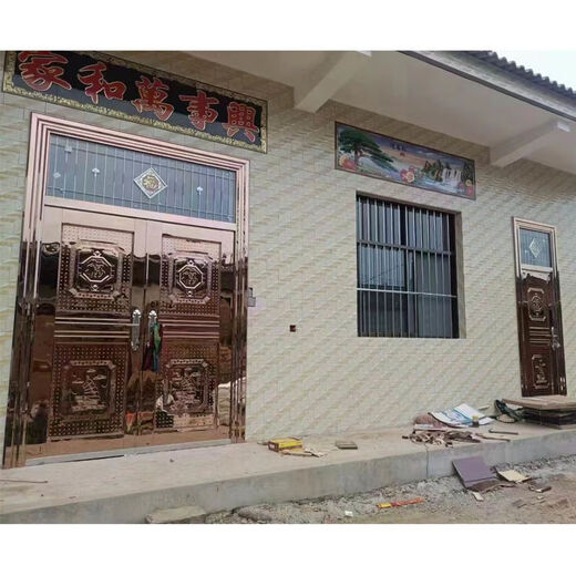 勤凯304加厚不锈钢对开门防盗门厂家直销定制不锈钢双开门进户门平开 普通不锈钢 平方价格