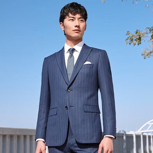 Angel Bird Men's Suit (Single Top) Business Commuting Two-Button Wool Suit KEBB231010U Blue 50A