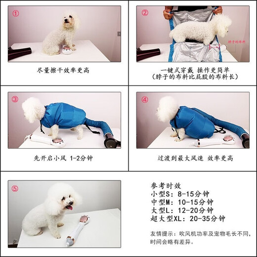 Benile pet drying bag household bathing and drying artifact pet drying clothes drying bag L weight 20-40Jin Jin equals 0.5 kg