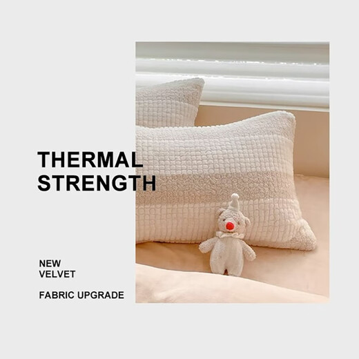 Muji Thickened Milk Fleece Four-Piece Set for Winter Double-Side Coral Fleece Bedding Cover Double 1.5/1.8m Bedding