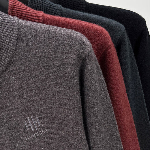 Hengyuanxiang 100% cardigan men's cardigan 2025 autumn and winter new youth fashion sweater jacket solid color sweater stand collar Earl Red 3XL 190/56/125