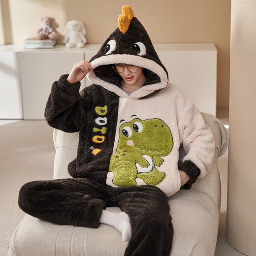 Herren-Pyjamas im Winterkorallen-Samt verdickte plus Samt-Cartoon-Cartoon-Herbst- und Winterwärme-Kleidungsstudent des Teenagers XQ9922 L Empfohlen (100-120jin [Jin gleich 0,5 kg])