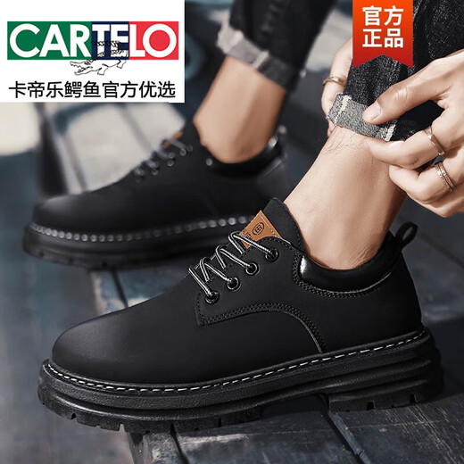 CARTELO 2025 autumn outdoor work boots versatile Martin boots men's trendy casual shoes men's big yellow boots men's labor protection shoes MD02 khaki 40