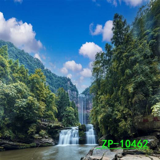 山头林村主播背景布3D立体网红直播间背景山水户外风景背景布 ZP-10975 2米宽+2.5米高(2.5米高)