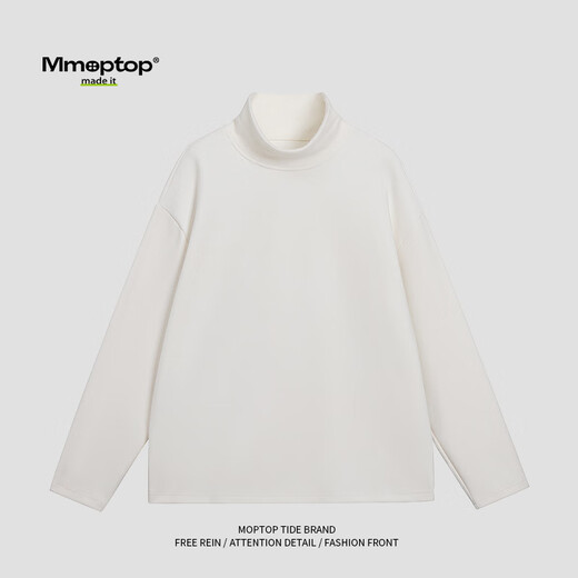 MMOPTOP German velvet turtleneck sweatshirt warm and thickened men's autumn and winter double-sided velvet bottoming long-sleeved inner layer APW965 black XL