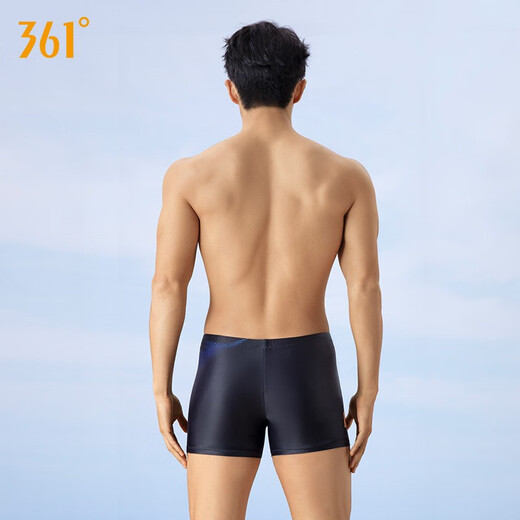 361 swimming trunks men's boxer swimming trunks men's swimming trunks men's professional swimming equipment anti-embarrassment swimming trunks for hot springs Extreme Night Black XL Height 170-180cm Weight 65-75kg