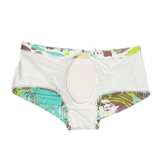 UXH Badehose Herren, kleiner Boxer, große Größe, eng anliegend, Anti-Peinlichkeit, Jugend-Badeanzug, Badehose aus heißem Frühlings-Polyestergewebe, hellgrün + Schwammpolster XXL