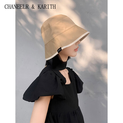 Chaneelr / Karith Sonnenschutzhut Fischerhut 2025 Neue Sonnenschatten Doppelseite Sonnenbecken Hut Geburtstag Nische Geschenk für Freundin Frau Schwarzer Reis All Size