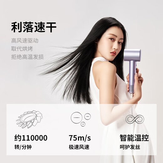 奔腾（POVOS）吹风机家用高速负离子电吹风机 大风力速干低噪音学生宿舍便携风筒送女生日礼物七夕礼物 水晶紫【经典入门PH9909】赠风嘴+赠礼盒