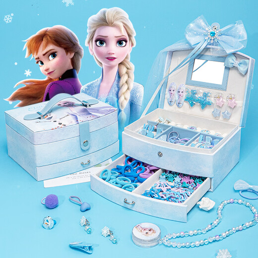 迪士尼（Disney）爱莎公主玩具女孩生日礼物饰品过家家首饰盒冰雪奇缘发夹发饰发圈