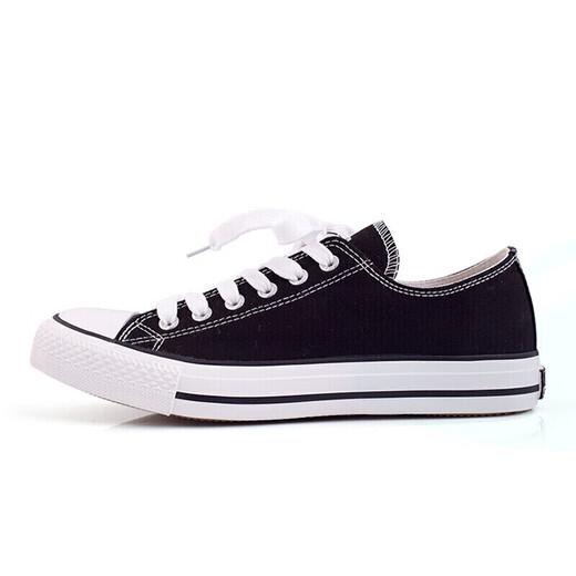 HUILI Classic Men and Women Chores de toile à haut basses Spring and Automn Board Chaussures décontractées Chaussures Couple Couple Sports Chaussures 391 Black 38