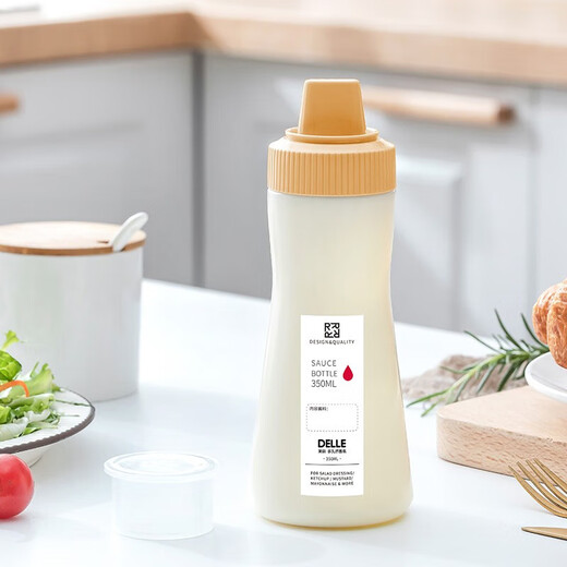 Tingyang Kitchen Salad Squeeze Sauce Bottle Household Honey Oyster Sauce Seasoning Bottle Condensed Milk Squeeze Bottle Food Grade Seasoning Dispensing Bottle Porous White 350ml