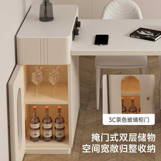 尚沫岛台餐桌岩板餐桌多功能饭桌DSY-828 1.0米(固定-无炉)单餐桌