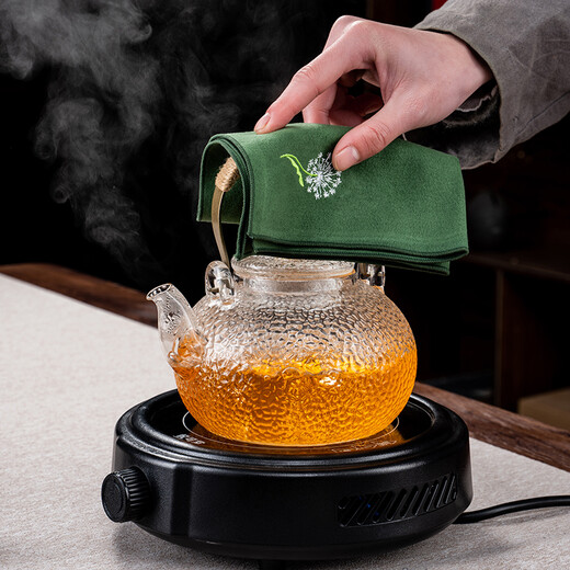 Honghu tea towel, pot towel, tea table towel, tea cloth, tea rag, tea tray, absorbent cloth towel, teapot anti-scalding cloth pad towel, orange dandelion tea towel