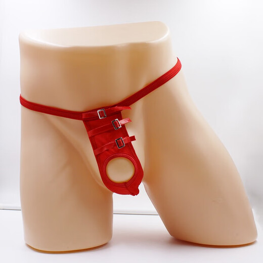 Men's fun underwear with sexy holes, tied thong, T-pants, easy to enter and exit, 60Jin Jin is equal to 0.5kg, inner couple, triangle with holes, black