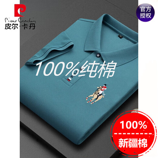 Pierre Cardin Counter Camisa de algodón de algodón puro de mediana edad de mediana edad de algodón de algodón de algodón corto de algodón corto Top Polo Top Dad Sorth 999 Black 17084a l sugiere 120-130Jin [Jin es igual a 0,5 kg]