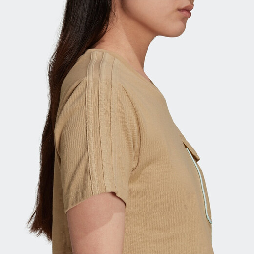 
Adidas (adidas) Clover Women's Summer New Sportswear Running Breathable Comfortable Casual Short Sleeve T-shirt H15829 Light Khaki/Short T-shirt XS