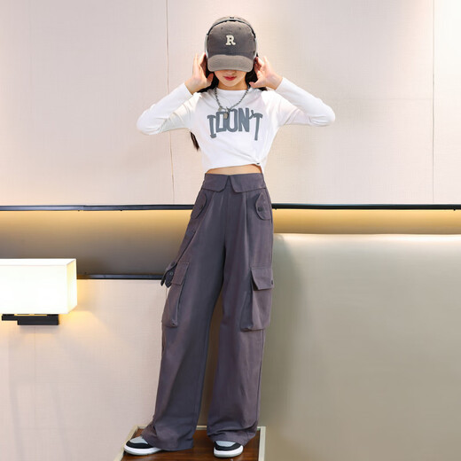 Pantalons de filles Zhidoudou Spring and Automne Style Travels Vêtements Pantalons larges Pantalons de Spring Childre